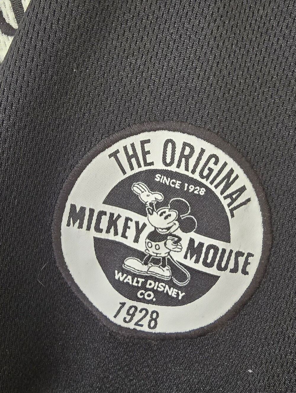 Men's Black & White  DISNEY Pinstripe Baseball Shirt with Mickey - Picture 9 of 11